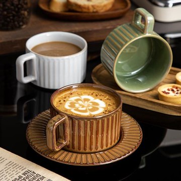 教師節禮品咖啡杯高檔精致窯變復古水杯子陶瓷杯碟套裝下午茶