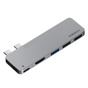 HAGiBiS (雙頭)Type-c轉PD/HDMI/USB三屏顯示五合一轉接器