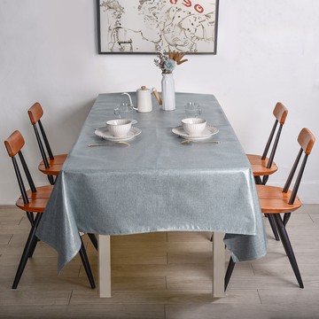 Homely Zakka 純色棉麻桌巾140X180cm_3色任選 - 麻灰