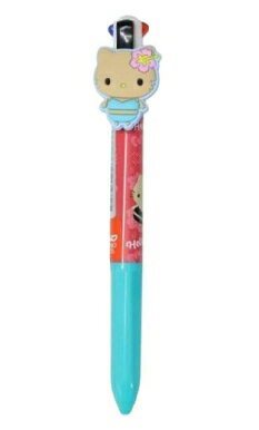 【震撼精品百貨】Hello Kitty 凱蒂貓~日本三麗鷗 KITTY造型四色原子筆0.5mm-藍曬黑*43707