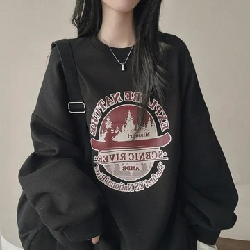 已售9642件💖Vuja de 純棉圓領衛衣 大學t 薄衛衣 長袖上衣 oversize 大學t 潮流衣服 ins 英