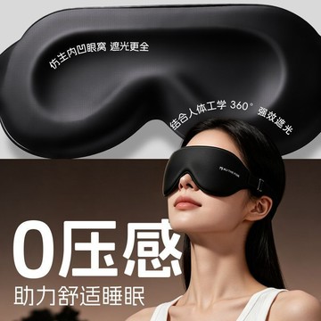 【臺灣出貨 免運】【阿狸】立體遮光眼罩舒適睡眠專用3d立體不壓眼學生午睡辦公室助眠