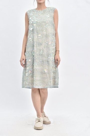 (S) asos 無袖亮片綠色洋裝
