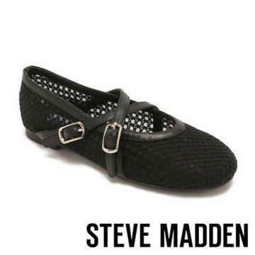 STEVE MADDEN-交叉扣帶透膚瑪莉珍鞋 TWDAZE-黑色
