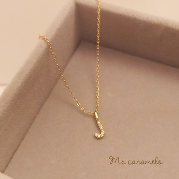 焦糖小姐-Ms-caramelo-925純銀鍍14K黃 英文字母J 項鍊