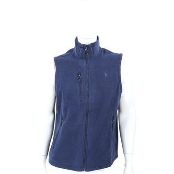 Polo Ralph Lauren 大馬刺繡網布內裡深藍色絨毛背心(男款)