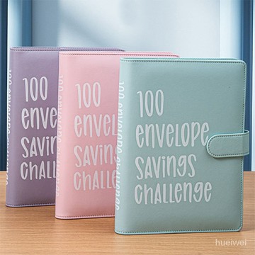 【優選】100 Envelope Challenge Binder情侶100天挑戰存錢儲蓄手賬筆 ins風韓國存錢本馬卡