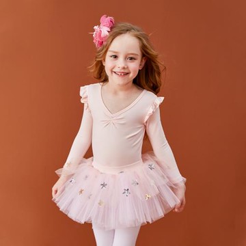 兒童舞蹈服女童春秋長袖芭蕾舞裙中國舞形體服幼兒練功服跳舞服裝