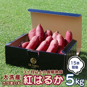 大洗産 さつまいも 紅はるか 5kg （15本前後） Sea Sweet 長期熟成 茨城県産 サツマイモ 土付き 生芋 芋 さつま芋 薩摩芋 甘藷 べにはるか_CF001