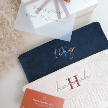 【香港毛巾品牌】客製化繡名毛巾 方巾 面巾 浴巾 100%美國棉製造