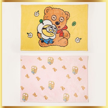Minions & TIM BEAR 毛毯黃色和粉色 (80 x 120cm)
