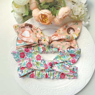 雙面可用嬰兒寶寶綁結髮帶-小娃娃