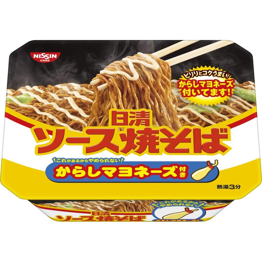 日清食品 ソース焼そばカップ からしマヨネーズ付き 108g×12個