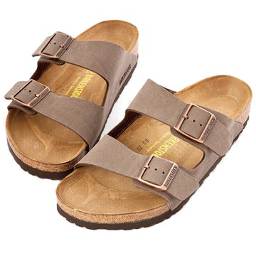 Birkenstock Arizona 男 雙帶扣環合成皮露趾拖鞋 咖啡色 勃肯 亞利桑那 一般寬平底休閒涼鞋 0151181