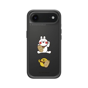 iPhone Air Mod NX -邊框背蓋組合 (相機按鈕) 黑 - 懶散兔與啾先生 Lazy Rabbit and Mr.Chu - 好運都來