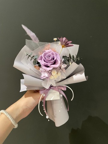【客製化】單朵永生玫瑰花束 永生花束 永生花禮 初日花藝