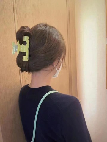 2023年秋季新款女發夾鯊魚夾撞色簡約拼接時尚潮流夾子女發卡頭飾