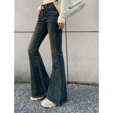 PAPERLLL辛間牛仔褲女2025年新款秋冬款高級感高腰顯瘦毛邊微喇褲