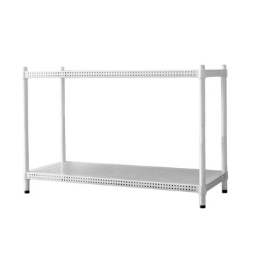 【Y HOUSE】90x35x60公分 沖孔板兩層架 洞洞板層架 鐵架 -烤漆白
