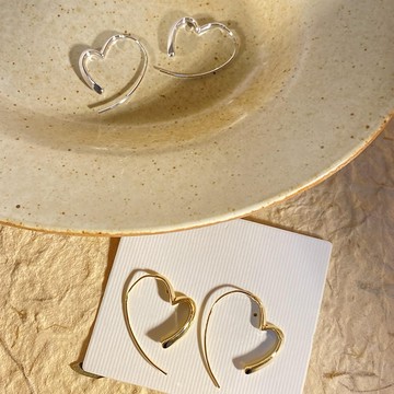 愛心設計款掛式耳環 M49 日韓流行時尚 心型造型 愛心線條耳環