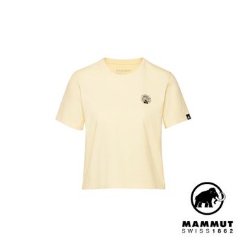 【Mammut 長毛象】Massone T-Shirt Cropped Emblems W 輕盈柔軟短版短袖上衣 女款 阿穆特恩黃 #1017-05172