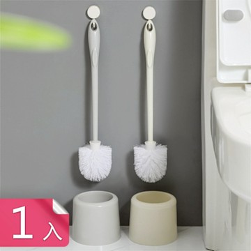 【荷生活】加長手柄刷頭可換式馬桶刷 可掛可立不傷釉面細密刷毛馬桶刷-1入組