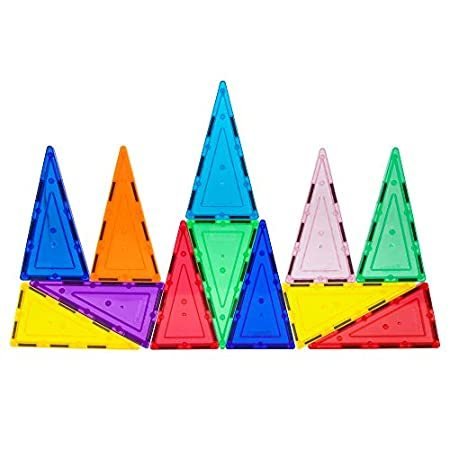 PicassoTiles 12pc Magnetic Building Block Set Isosceles Triangle