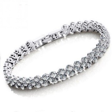 925純銀手鍊 鑲鑽手環-韓版時尚唯美耀眼母親節生日情人節禮物女飾品73gn41【獨家進口】【米蘭精品】