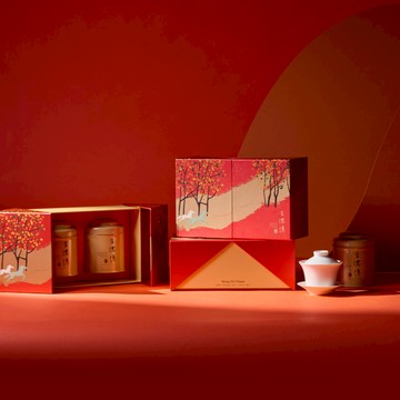 【2026新春馳光禮盒】阿里山高山金萱烏龍100g+蜜香紅烏龍100g-王德傳