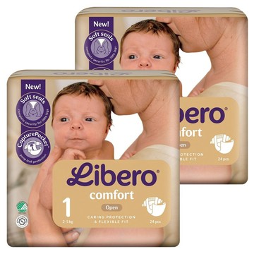 Libero 麗貝樂 Comfort 黏貼型尿布 2~5kg  第1階段  48片