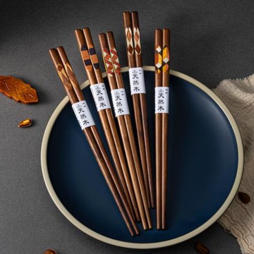 千年戀木高檔胡桃木筷子個性家用木質一人一筷日式防滑輕奢高級感