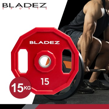 【BLADEZ】OP5-CPU彩色多邊形包膠槓片-15KG (二入組)