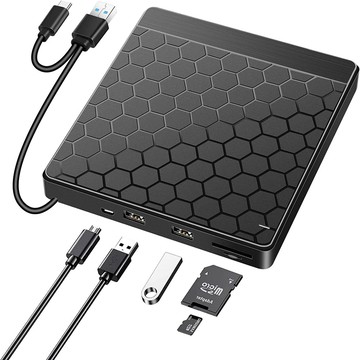 usb3.0外置光驅筆記本電腦dvd刻錄機雙接口插卡多功光驅鑫弘-3C數碼