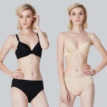 矜蘭妃-頂級精品純蠶絲立體深杯胸罩2+2組(內衣*2+內褲*2)