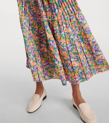 Plan C Floral pleated midi dress