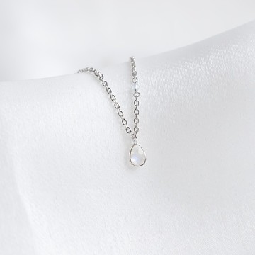 月光石925純銀水滴寶石topaz果實項鍊