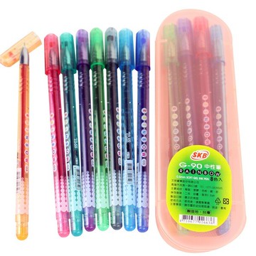 SKB 中性筆 G-90 8色中性筆 0.5mm/一小組8色入(定90)~文明【APP滿額下單10%點數(單一帳號最高5000點)】1/31止