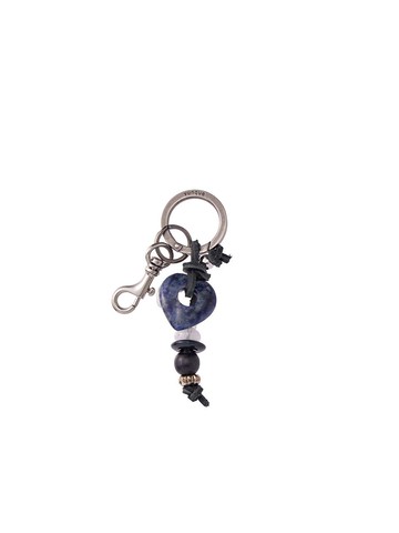 Multi Pebble Charm Bag Accessory [Navy]