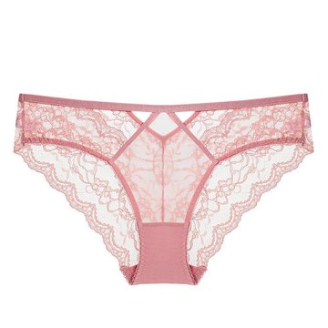 維多利亞粉色提臀低腰三角褲蕾絲