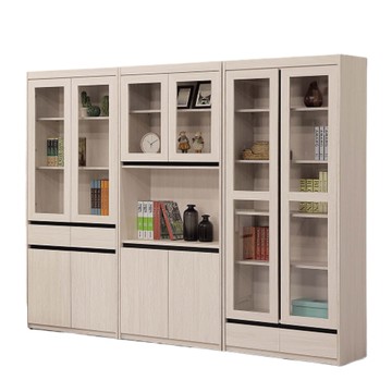 【MUNA 家居】卡羅白榆木色8尺書櫃組/713+714+715