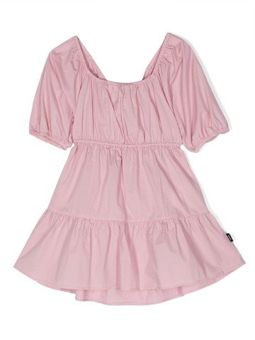 Aspesi Kids - puff-sleeve fluted dress - kids - Elastane/Cotton - 14 yrs - Pink