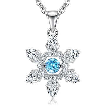 聖誕獨家禮物．項鍊． 純銀．雪花．跳舞石．客製刻字