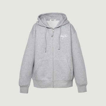 Hang Ten- 刷毛刺繡連帽外套-中性(花紗灰)