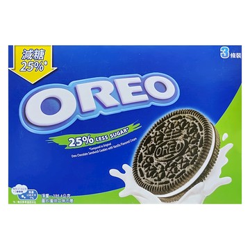 OREO 奧利奧 夾心餅乾 減糖25% 減甜 香草口味  386.4g  1盒