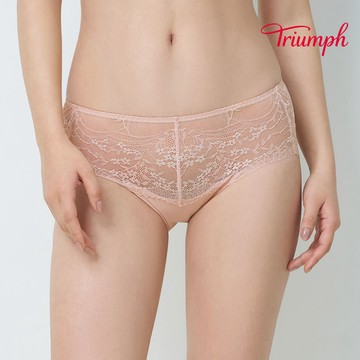 黛安芬-澎澎氣墊 輕悅系列 中腰平口內褲 M-EL 淡粉｜87R2526 WJ