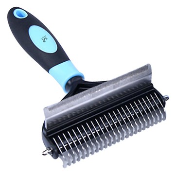 DING DONG PET 寵物二合一廢毛打結梳 L  藍色  1個