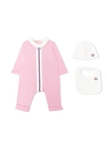 GUCCI CHILDREN playsuit, beanie and bib set Girl