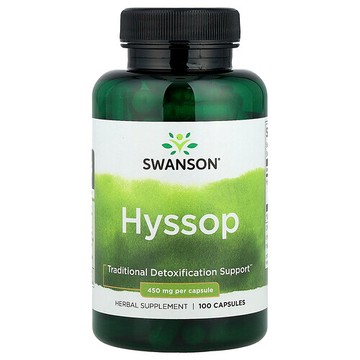 Swanson Vitamins, 牛膝草，450 毫克，100 粒膠囊
