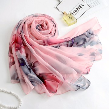 絲巾女冬季薄款媽媽百搭披肩春秋圍巾長款雪紡大紗巾秋款洋氣時尚