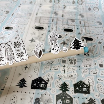 是星星在說話 合成紙 pet 雙透 星閃膜 切模 貼紙卷 膠帶 5米卷